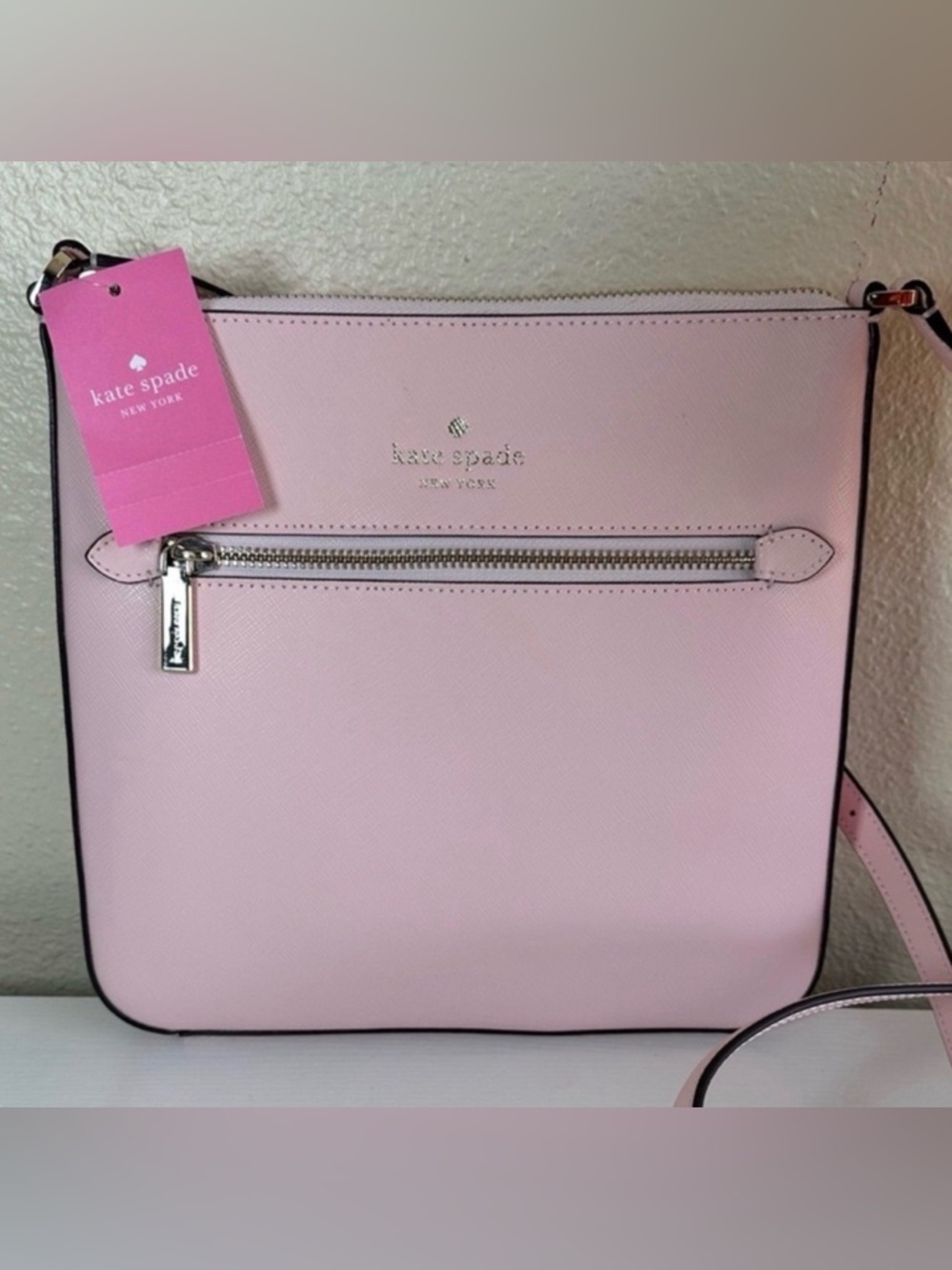Kate Spade Sadie North South Crossbody Chalk Pink nwt